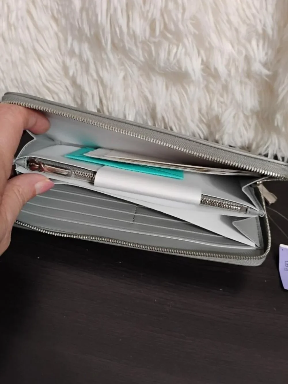 Tiffany & Co. Return to Tiffany Silver Long Zippy Wallet NWT